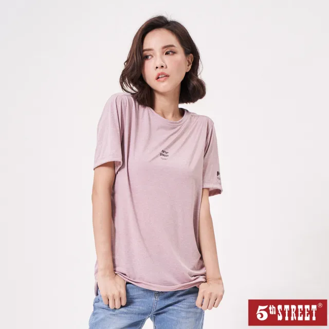 【5th STREET】女裝 短t 短袖 上衣 t恤 TEE 涼感衣 吸濕排汗 粉紅(570919)