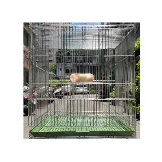 【YOYO 悠悠水族】不鏽鋼中型摺疊鳥籠_全配版(鳥飼料、鸚鵡飼料、鳥用品、鳥玩具、鸚鵡用品、鸚鵡玩具)