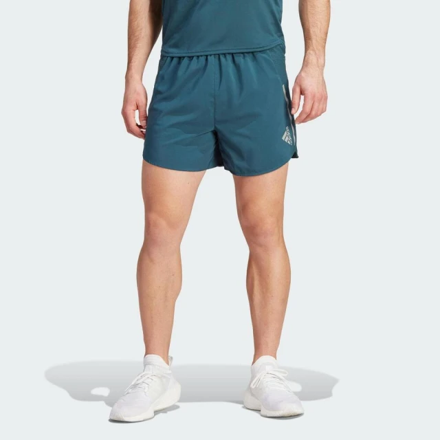 【adidas 愛迪達】D4R Short Men 男 短褲 亞洲版 運動 慢跑 路跑 中腰 吸濕排汗 反光 綠(IJ6937)