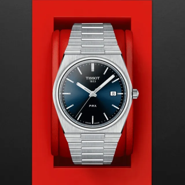 【TISSOT 天梭 官方授權】PRX系列 1970年代復刻 時尚腕錶 爸爸節 七夕 情人節 禮物(T1374101104100)