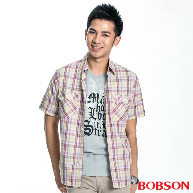 【BOBSON】男款格子襯衫(20004-62)