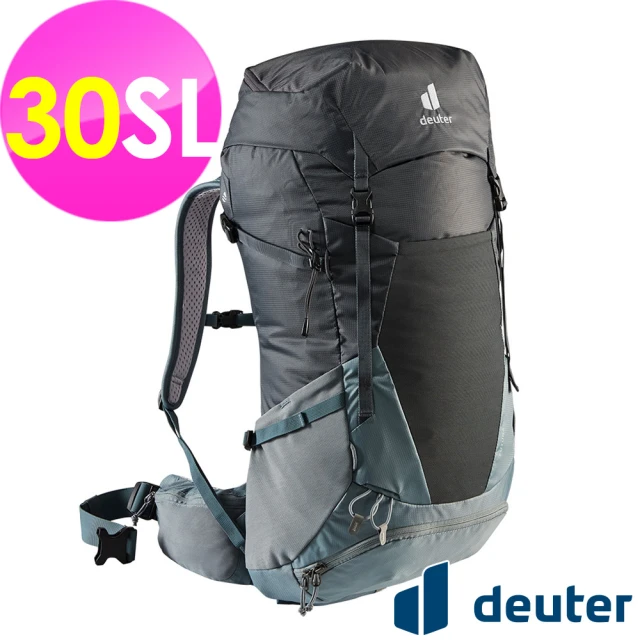 deuter FUTURA 30SL透氣網架背包(3400721黑/水藍/戶外露營/休閒健行/自助旅行/登山包)