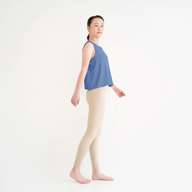 【Mukasa 慕卡莎】DURABLE 無袖坑條開叉背心 - 天藍 - MUK-23045(瑜珈服、瑜珈背心、運動上衣)