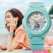 【CASIO 卡西歐】BABY-G 夏季海灘 漸層錶盤 美人魚尾指針 湖水綠 42.4mm(BGA-320-3A)