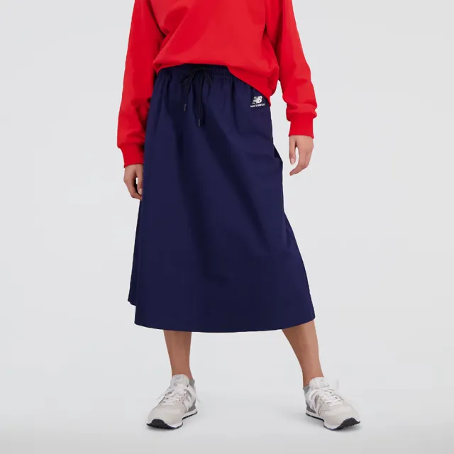 【NEW BALANCE】NB 藍色長裙 女 運動裙 鬆緊 美規 休閒(WK31550NNY NB)