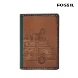 【FOSSIL 官方旗艦館】Journee 美式復古露營車壓印真皮卡夾-棕色 SML1869210