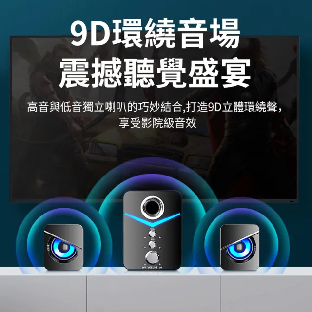 【ANTIAN】電腦臺式炫彩燈光重低音音樂喇叭 筆記本有線音響 桌面低音炮小喇叭 開學季