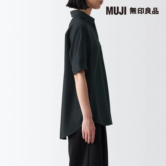 【MUJI 無印良品】女萊賽爾混五分袖長版衫(共4色)