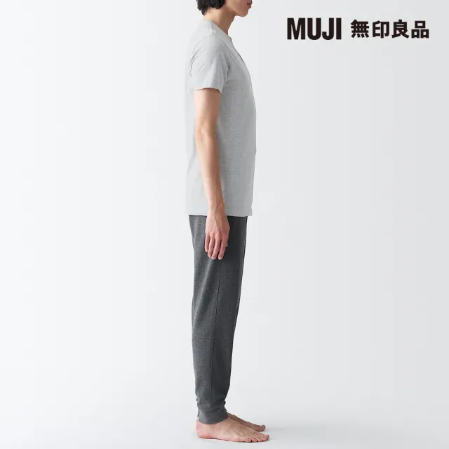 【MUJI 無印良品】男棉質無側縫天竺V領短袖T恤(共2色)
