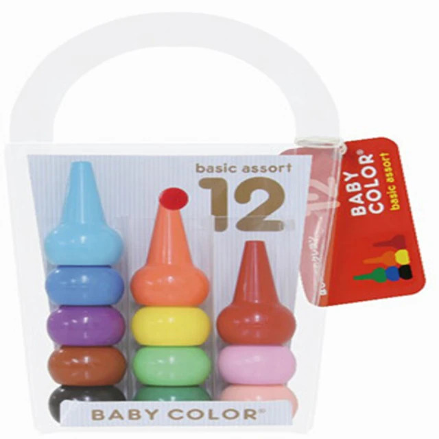 【AOZORA】Baby Color 繽紛歡樂世界12色(兒童蠟筆 無毒蠟筆 積木蠟筆)