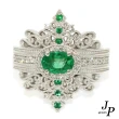 【Jpqueen】羅馬宮廷皇冠閃耀鋯石戒指(綠色)