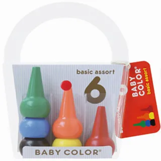 【AOZORA】Baby Color 鮮豔動物園6色(兒童蠟筆 無毒蠟筆 積木蠟筆)