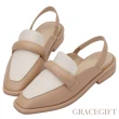 【Grace Gift】逸歡聯名-澎澎雲朵條帶後空樂福鞋