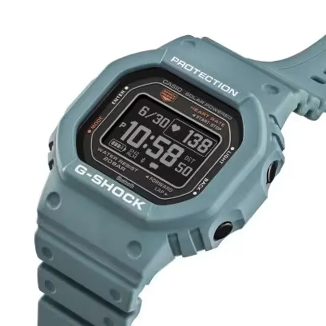 【CASIO 卡西歐】G-SQUAD系列追蹤睡眠 血氧儀 多功能運動方形潮流腕錶 質感藍 44.5mm(DW-H5600-2)