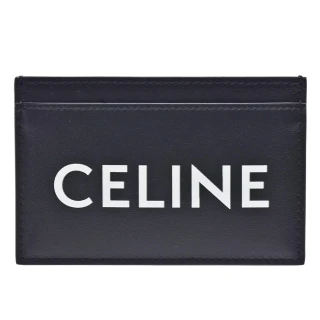 【CELINE】經典品牌字母LOGO平滑小牛皮萬用卡夾(黑色10B703DMF.38SI)