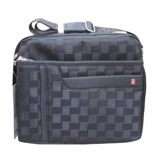 【OverLand】肩側包二層拉鍊式主袋口隨身物品包(可放平板電腦 防水包 尼龍布+皮革材質)