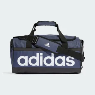 【adidas 愛迪達】手提包 健身包 運動包 旅行袋 LINEAR DUFFEL S 藍 HR5353(交換禮物)