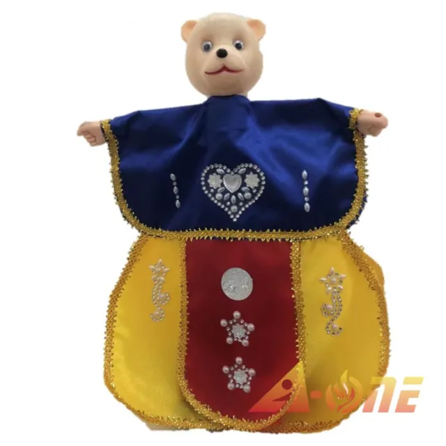 【A-ONE 匯旺】北極熊 動物披風布袋戲偶 送DIY流體熊組 流蘇髮簪 國旗布藝 戲偶架 布玩偶玩具手偶(布袋戲)