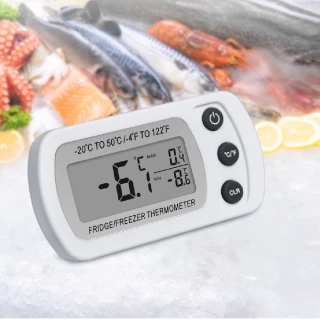 【精密測量】高精度懸掛式數位溫度計(防水 電子溫度計 冰箱溫度計 溫度顯示 冷藏 冷凍庫 廚房)