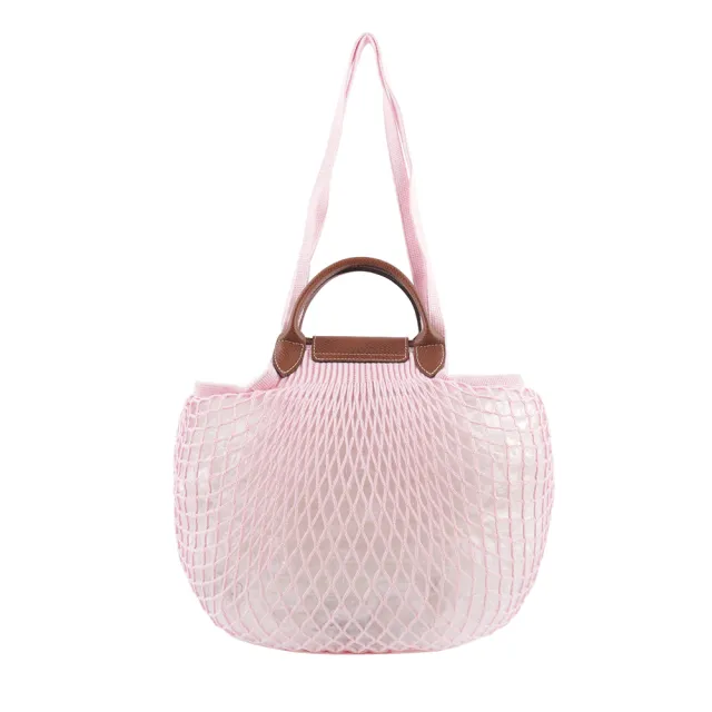 【LONGCHAMP】LE PLIAGE FILET 二用漁網包(粉色)