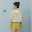 【MOSS CLUB】清新棉花透膚格子不對稱剪接短袖上衣(黑 白 黃)