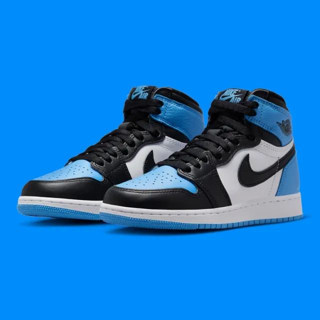 NIKE 耐吉】休閒鞋Air Jordan 1 High OG GS UNC Blue Toe 大學藍黑藍女