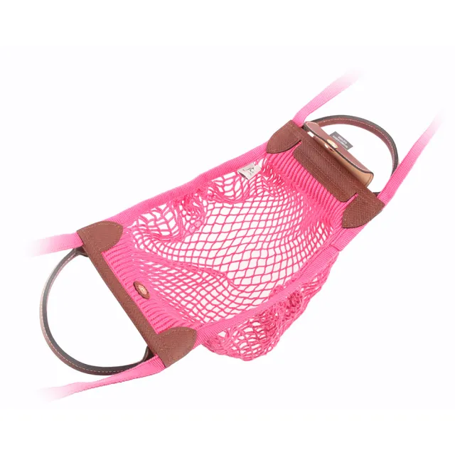 【LONGCHAMP】LE PLIAGE FILET 二用漁網包(糖果粉)