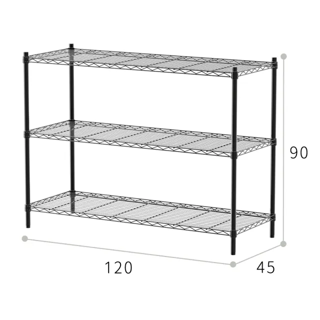 【PHOENIX】輕型 120x45x90公分 三層波浪架 三色可選