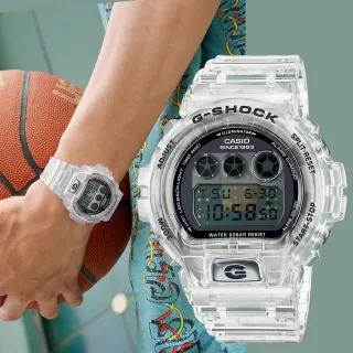 【CASIO 卡西歐】G-SHOCK 40周年透明限量版透視機芯手錶 新年禮物(DW-6940RX-7)