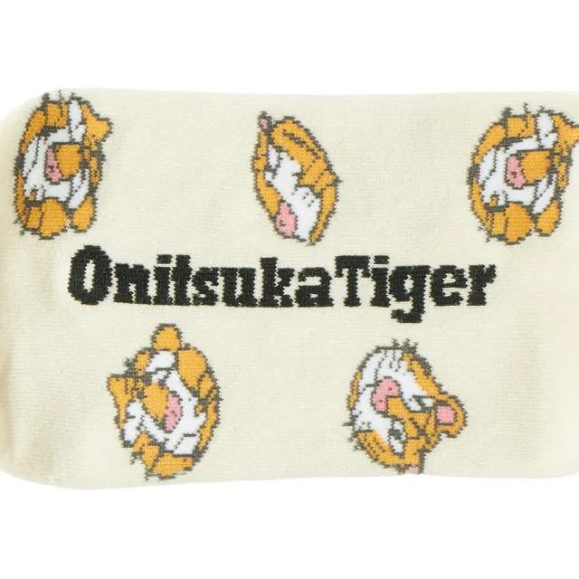 【Onitsuka Tiger】Onitsuka Tiger鬼塚虎-卡其色老虎圖案短襪(3183B003-700)