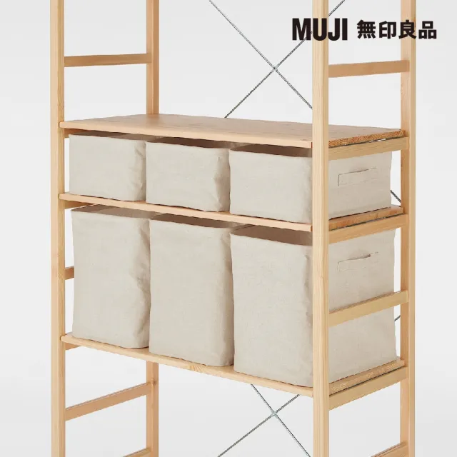 【MUJI 無印良品】聚酯纖維麻收納箱/長方形/小(3入組)