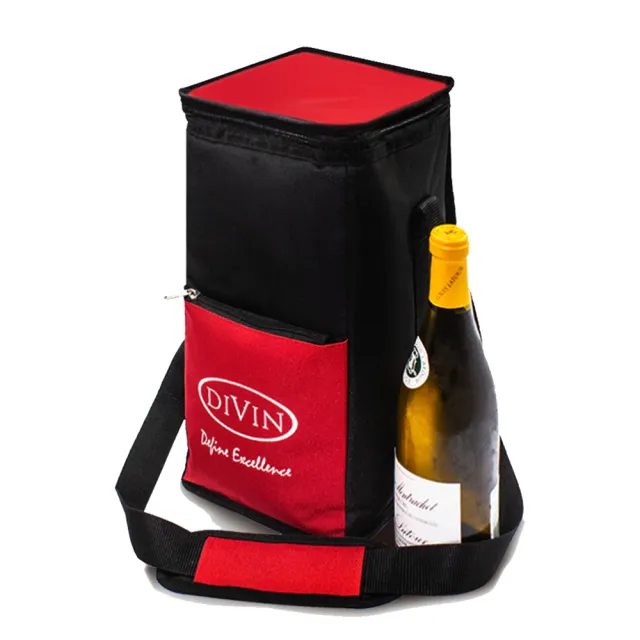 【DIVIN】香檳金 紅黑 鋁箔內裡葡萄酒保冷提袋 4瓶裝x4入組合包