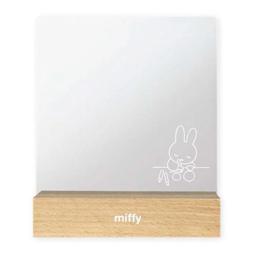 【小禮堂】米飛兔 USB木座透明留言板小夜燈 - 畫圖款(平輸品)