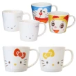 【小禮堂】HELLO KITTY  哆啦A夢 Miffy 米飛兔 金正陶器陶瓷對杯組 280ml(平輸品) 凱蒂貓