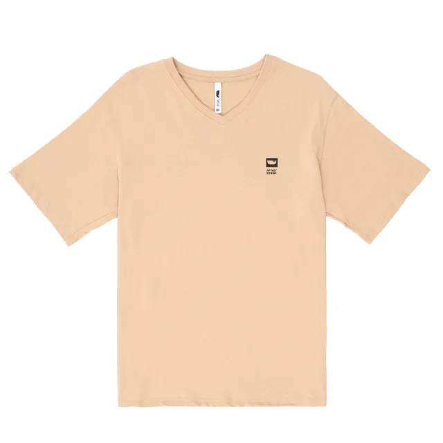 【5th STREET】男裝有機棉V領短T恤-灰卡其