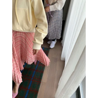 【iFOCUS】粉/藍兩色百褶時髦半身裙(百褶裙)