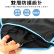 【尚芭蒂】M-2L運動風拼色修身顯瘦T袖短袖兩件式泳裝-附泳帽/游泳/SPA/泡溫泉/休閒(藍色)
