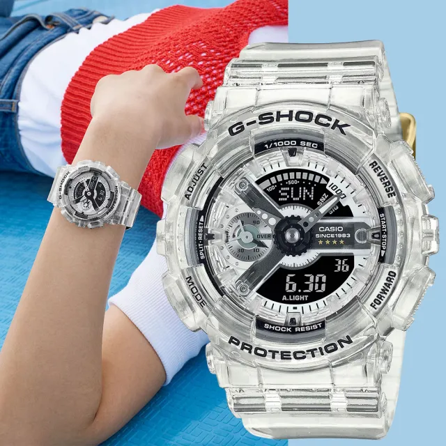 CASIO 卡西歐】G-SHOCK 40周年透明限量版透視機芯手錶新年禮物(GMA