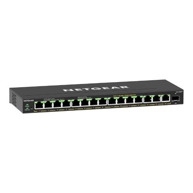 【NETGEAR】16埠 Gigabit 231W PoE供電 商用 金屬殼 網路交換器(GS316EPP)