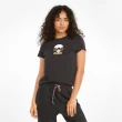 【PUMA】短袖 上衣 T恤 運動 休閒 女 流行系列AS 黑色 歐規(53287201)