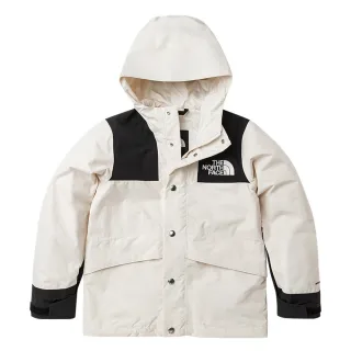 【The North Face 官方旗艦】北面兒童米白拼接DryVent防水透氣連帽衝鋒衣｜8742Q4C(外套)