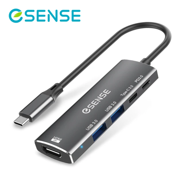 【ESENSE 逸盛】H552 五合一Type-C/USB3.0/PD3.0 HUB集線器(支援OTG模式)