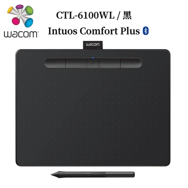 Wacom Intuos Comfort Plus Medium 藍牙繪圖板-黑色(CTL-6100WL/K0-C)