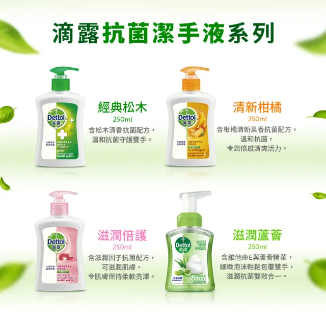 【Dettol 滴露】經典松木/清新柑橘/滋潤倍護潔手液洗手乳(250ml*1入)