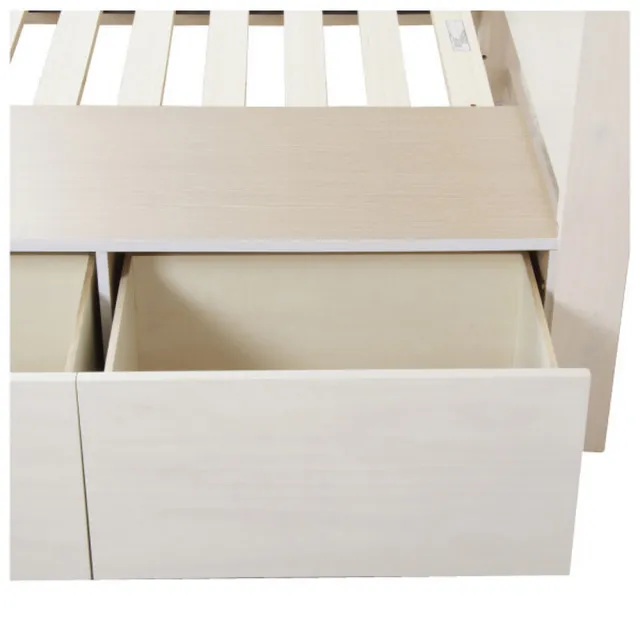 【NITORI 宜得利家居】◎實木雙人床座 床架 T SPIETH3 BOX WW 松木 抽屜型(實木 床座 床架 SPIETH3)
