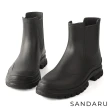 【SANDARU 山打努】雨靴 側拼接防滑底短筒雨靴(黑)