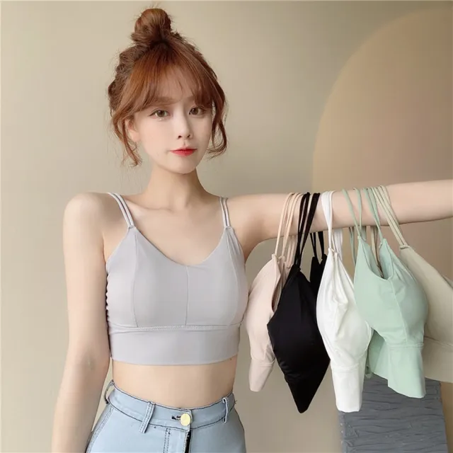 【D.studio】韓版超舒適冰絲吊帶美背小可愛6件組(帶胸墊免穿內衣 上衣 女裝 背心 衣服 冰絲背心 短版上衣)