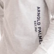 【Arnold Palmer 雨傘】男裝-棉質印花LOGO長袖POLO衫(低調灰)