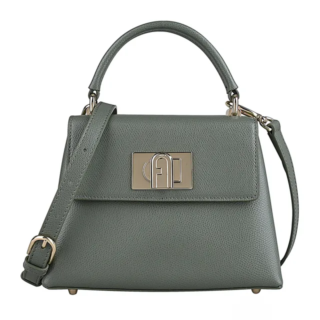 【FURLA 芙拉】1927經典拱門轉扣標誌手提斜背兩用包(MINI/仙人掌綠)