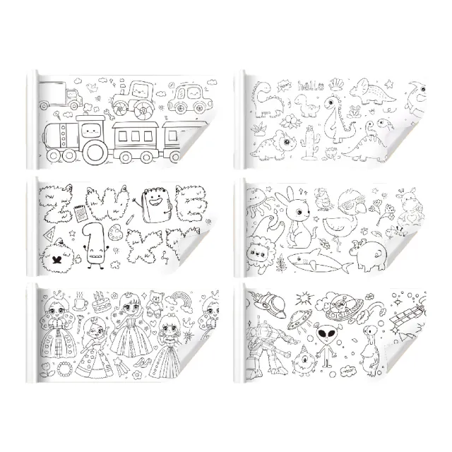 【Finger Pop 指選好物】兒童塗鴉畫卷2入-300CM(買一送一/美術繪紙/塗鴉紙/塗色本/塗鴉畫卷/畫畫紙)
